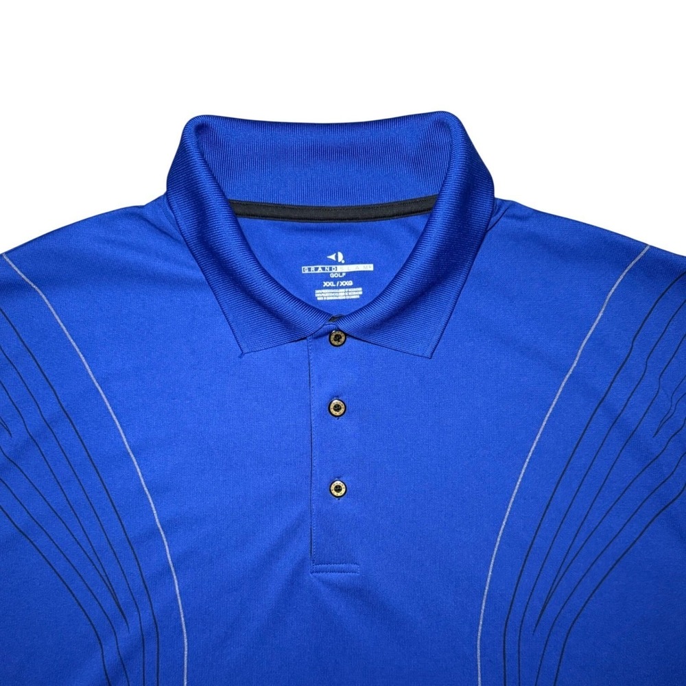 Grand Slam Golf Polo Short Sleeve Shirt Mens XXL Blue Graphic Performance Top